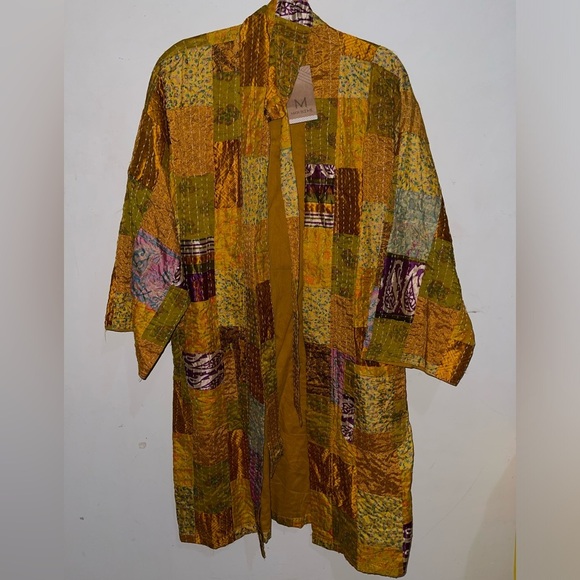 Women's Patchwork  Kantha Kimono Cardigan Duster Jacket - Picture 4 of 12